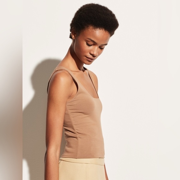 Vince SQUARE NK STRECTH TANK Camel - Picture 3 of 9
